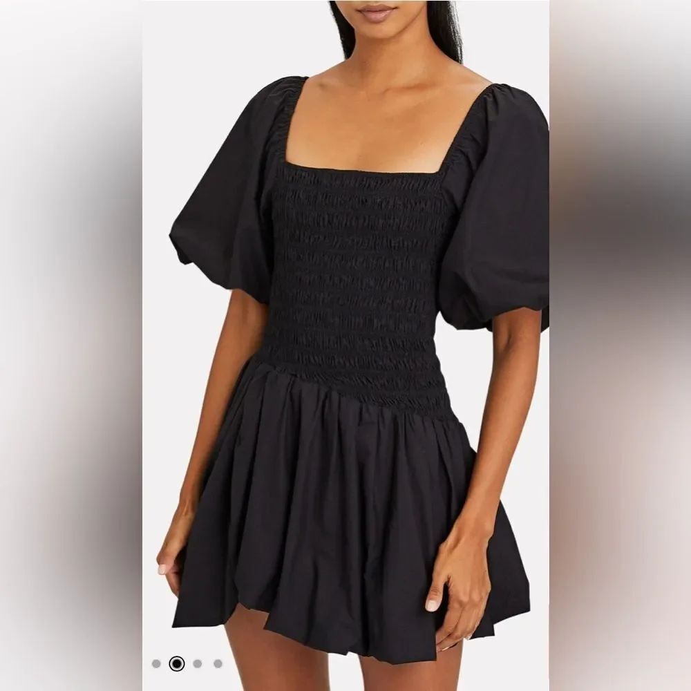 LoveShackFancy black bubble dress size M mini sa1